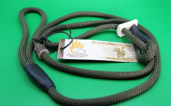 Firedog Moxon Retrieverleine mit Doppelzugstop - 8mm - 130cm - khaki
