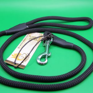 Firedog Hundeleine mit Karabiner - 8mm - 130cm - schwarz