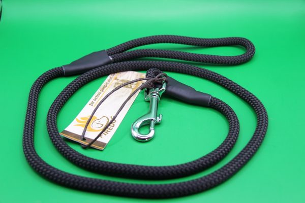 Firedog Hundeleine mit Karabiner - 8mm - 130cm - schwarz