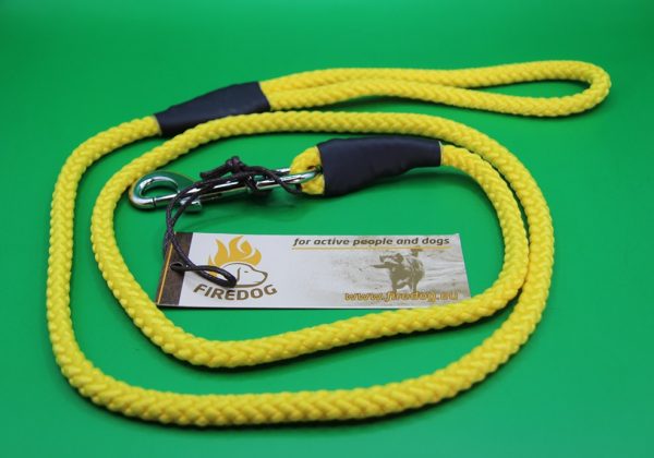 Firedog Hundeleine mit Karabiner - 8mm - 130cm - gelb