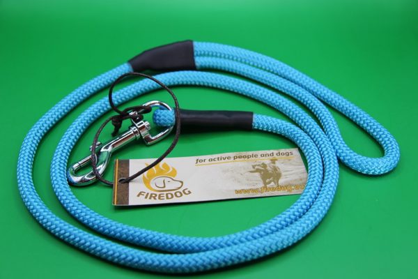 Firedog Hundeleine mit Karabiner - 8mm - 130cm - aqua blau