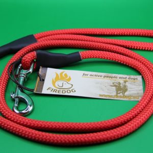 Firedog Hundeleine mit Karabiner - 8mm - 130cm - rot