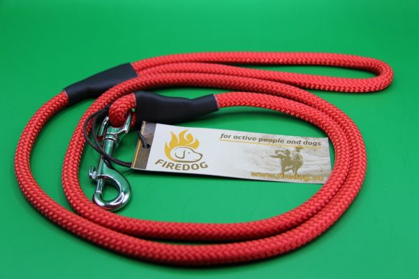 Firedog Hundeleine mit Karabiner - 8mm - 130cm - rot