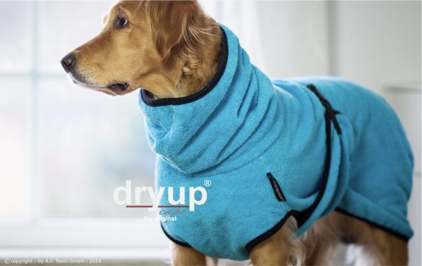 dryup®cape CYAN - Der original Hundebademantel  - Grösse S